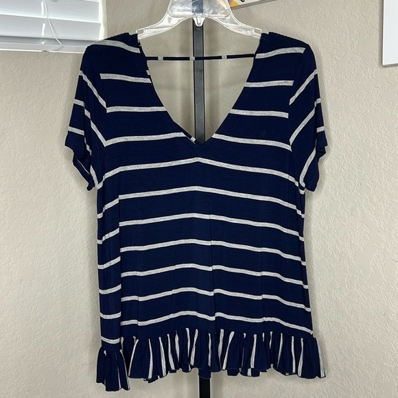 Chaser Tops - Chaser NWT Blue/White Stripped Top, Size Medium